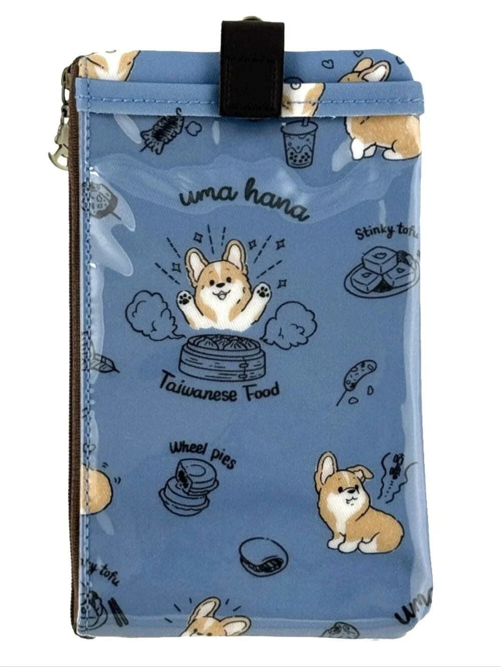 Waterproof Corgi Taiwan Food Phone Case Pouch W/ Neck Strap